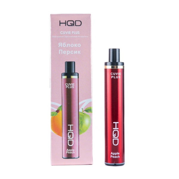 Одноразовая электронная сигарета HQD Cuvie Plus Apple Peach (Яблоко Персик) 1200 затяжек в Нарьян-Маре