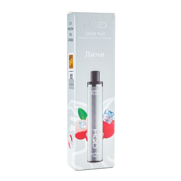 Одноразовая электронная сигарета HQD Cuvie Plus Lychee Ice (Личи Лёд) 1200 затяжек в Нарьян-Маре