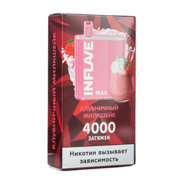 INFLAVE MAX Клубничный милкшейк, 4000 тяг в Нарьян-Маре