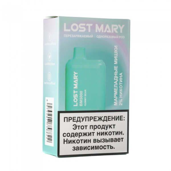 Lost Mary Gummy Bear Мармеладные мишки, 5000 тяг в Нарьян-Маре