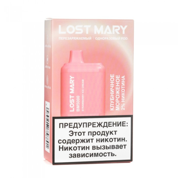 Lost Mary Strawberry Ice Cream Клубничное мороженное, 5000 тяг в Нарьян-Маре