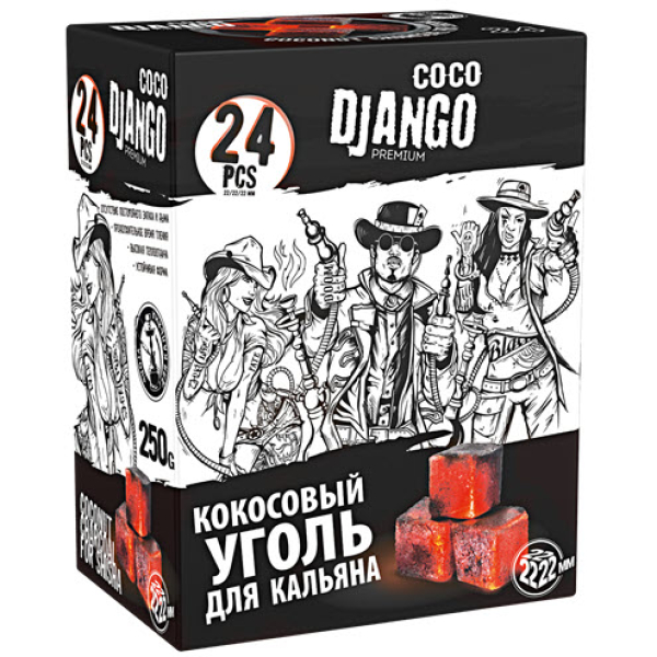 Уголь Coco Django для кальяна 24 шт в Нарьян-Маре