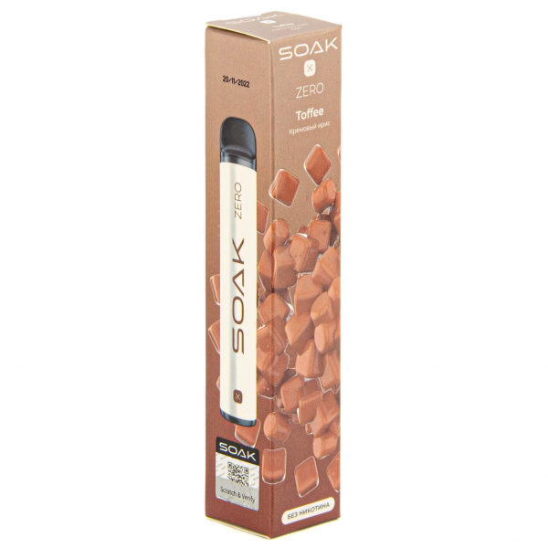 SOAK X ZERO Toffee 1500 затяжек (без никотина) в Нарьян-Маре