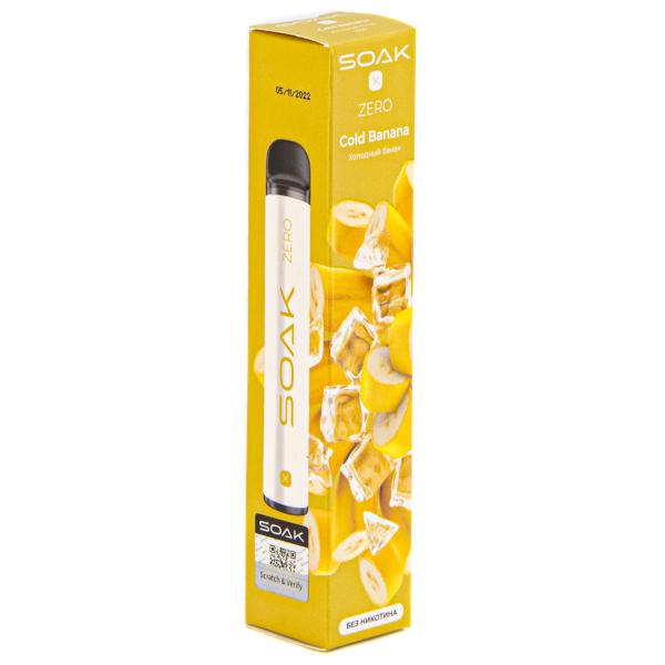 SOAK X ZERO Cold banana 1500 затяжек (без никотина) в Нарьян-Маре
