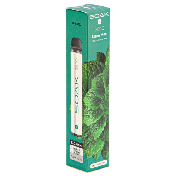 SOAK X ZERO Cane mint 1500 затяжек (без никотина) в Нарьян-Маре