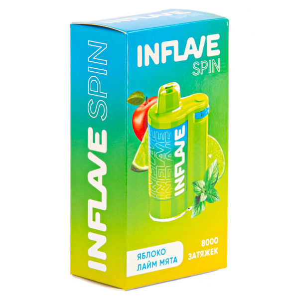 INFLAVE SPIN Яблоко лайм мята (8000 затяжек) в Нарьян-Маре
