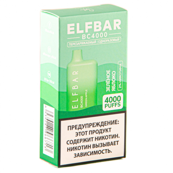 ELF BAR Green Apple (4000 затяжек) 20 мг в Нарьян-Маре
