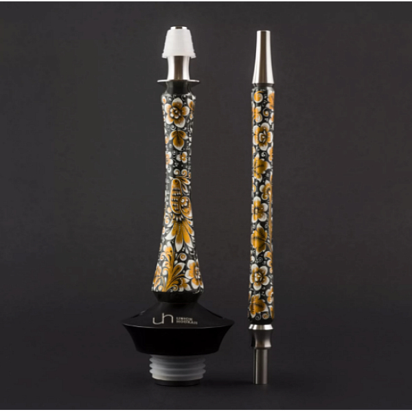 Кальян Union Hookah Sleek Хохлома Черный  в Нарьян-Маре