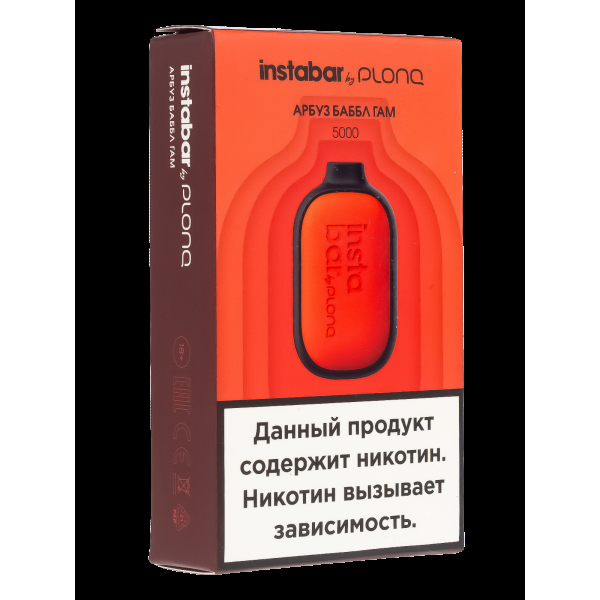 Plonq Instabar Арбуз Баббл Гам (5000 Затяжек) 20 Мг в Нарьян-Маре