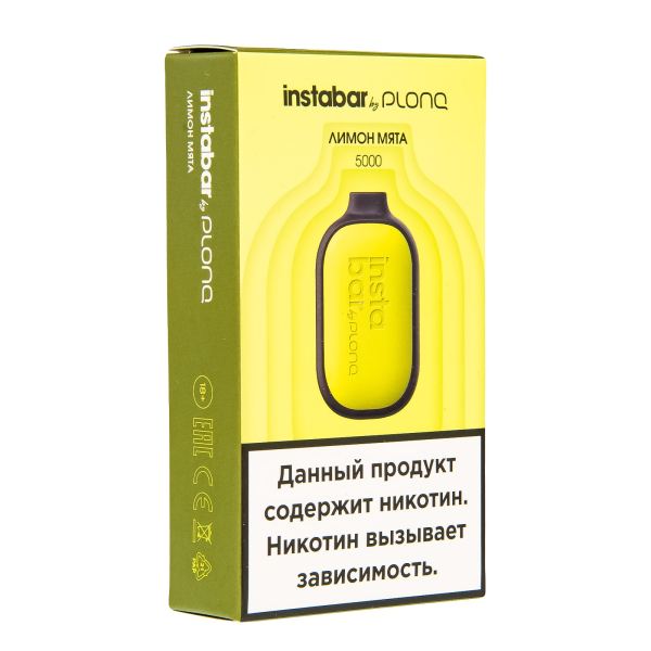 Plonq Instabar Лимон Мята (5000 Затяжек) 20 Мг в Нарьян-Маре