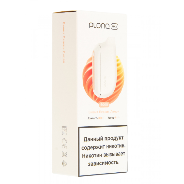 Plonq Max Вишня Персик Лимон (6000 Затяжек) 20 Мг в Нарьян-Маре