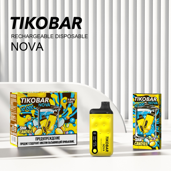 Электронка Tikobar Nova Кислые Конфеты 10000 Затяжек в Нарьян-Маре