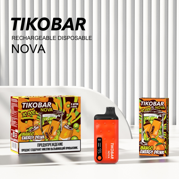 Электронка Tikobar Nova Манго Энергетик 10000 Затяжек в Нарьян-Маре