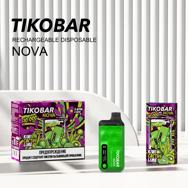 Электронка Tikobar Nova Киви Кактус Лайм 10000 Затяжек в Нарьян-Маре