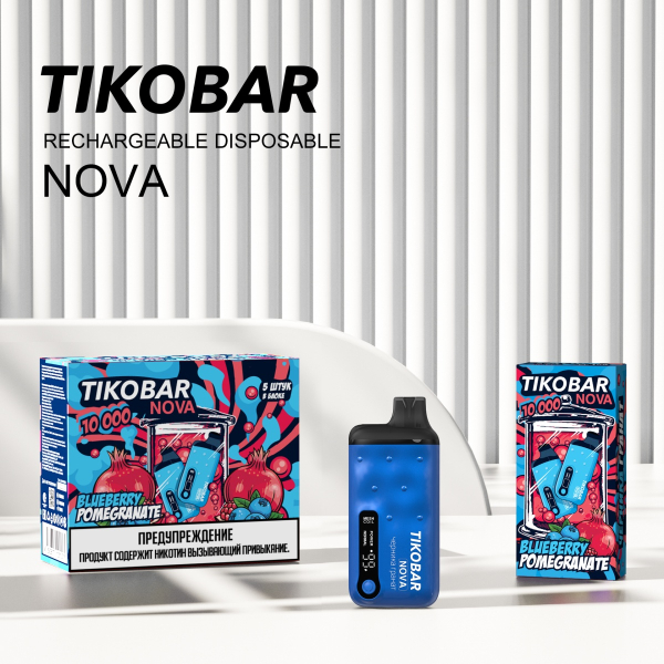 Электронка Tikobar Nova Черника Гранат 10000 Затяжек в Нарьян-Маре