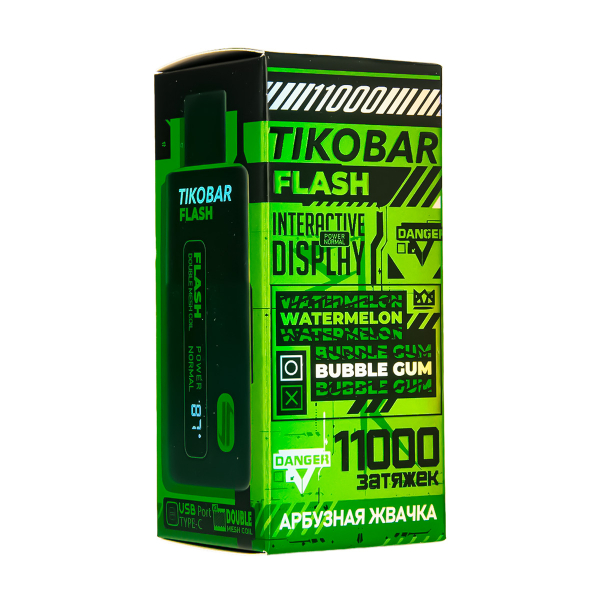 Электронка Tikobar Flash Арбузная Жвачка 11000 Затяжек в Нарьян-Маре