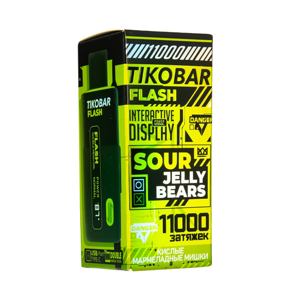 Электронка Tikobar Flash Кислые Мармеладные Мишки 11000 Затяжек в Нарьян-Маре