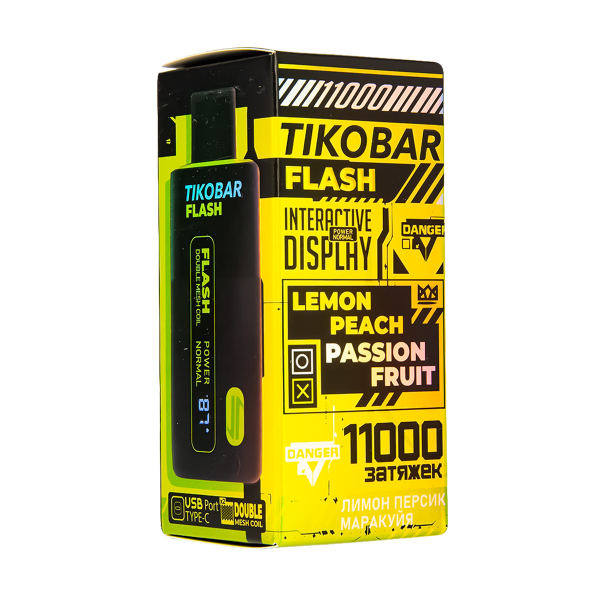 Электронка Tikobar Flash Лимон Персик Маракуйя 11000 Затяжек в Нарьян-Маре