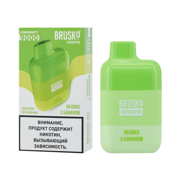Электронка Brusko Longparty Яблоко И Банан (9000 Затяжек) в Нарьян-Маре