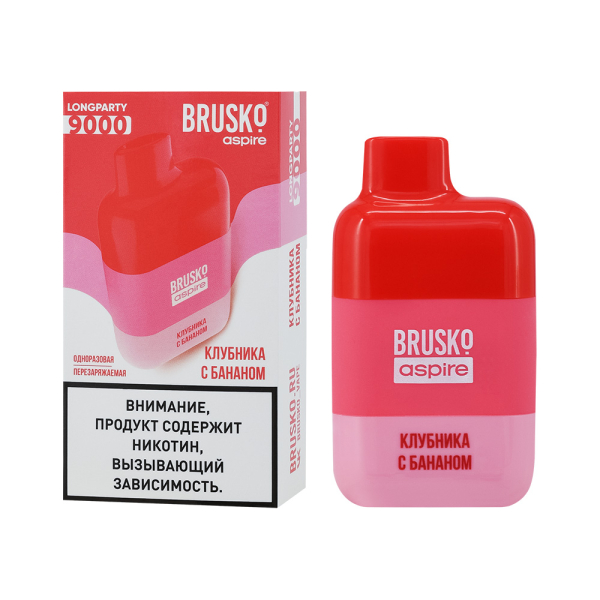 Электронка Brusko Longparty Клубника И Банан (9000 Затяжек) в Нарьян-Маре
