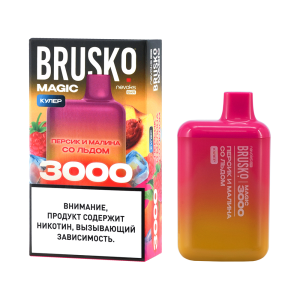Электронка Brusko Magic Персик И Малина Со Льдом (3000 Затяжек) в Нарьян-Маре