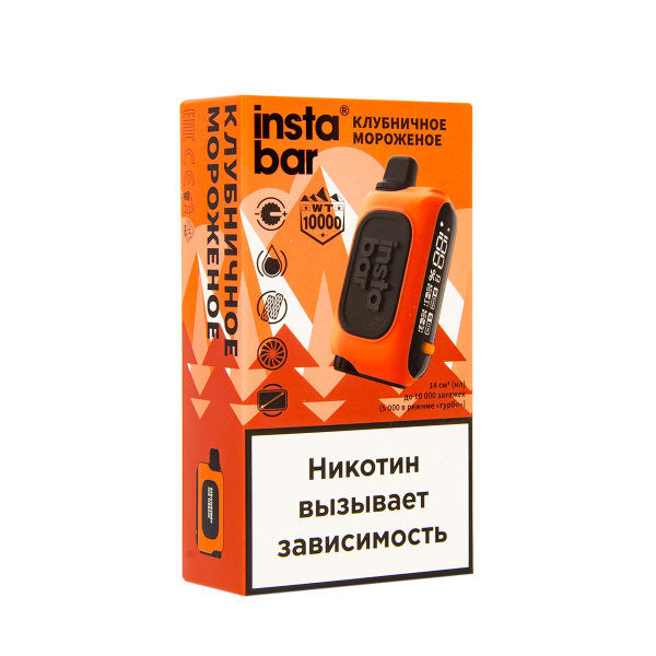 Электронка Plonq Instabar Клубничное Мороженное (10000 Затяжек) 20 Мг в Нарьян-Маре