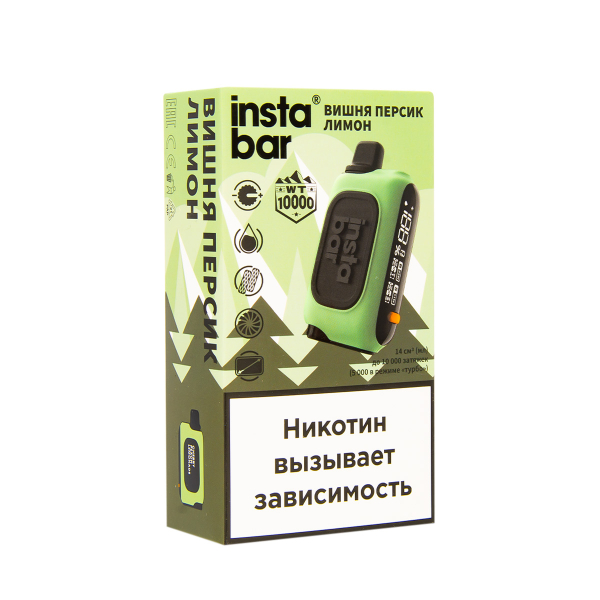 Электронка Plonq Instabar Вишня Персик Лимон (10000 Затяжек) 20 Мг в Нарьян-Маре