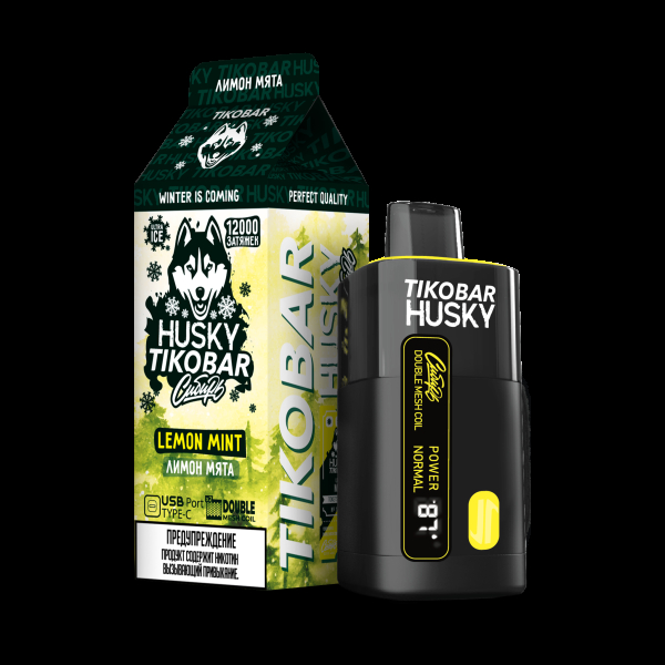 Электронка Tikobar Husky Сибирь Лимон Мята 12000 Затяжек в Нарьян-Маре