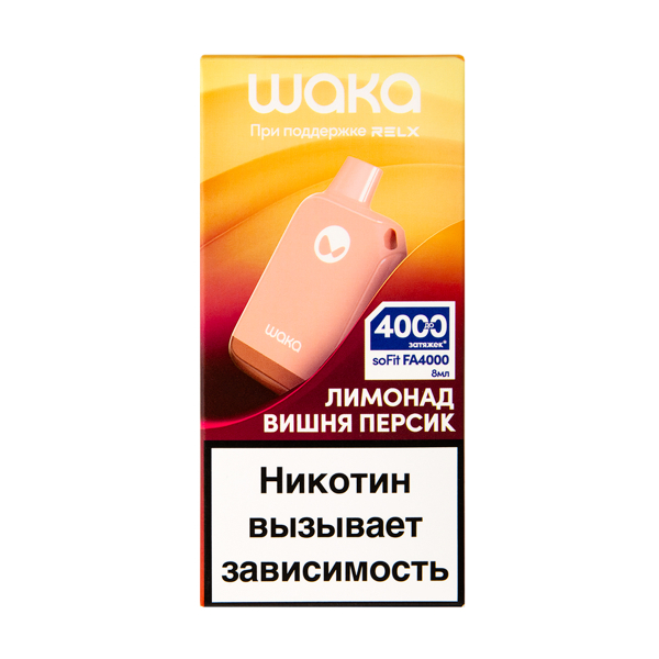 Электронка Waka Лимонад Вишня Персик (4000 Затяжек) в Нарьян-Маре