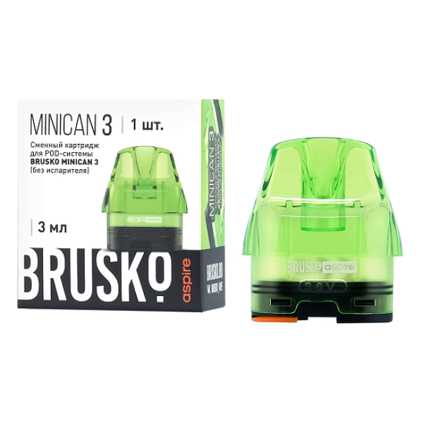 Сменный Картридж Brusko Minican 3, (Зелёный), 3 Мл, Упак. 1 Шт в Нарьян-Маре