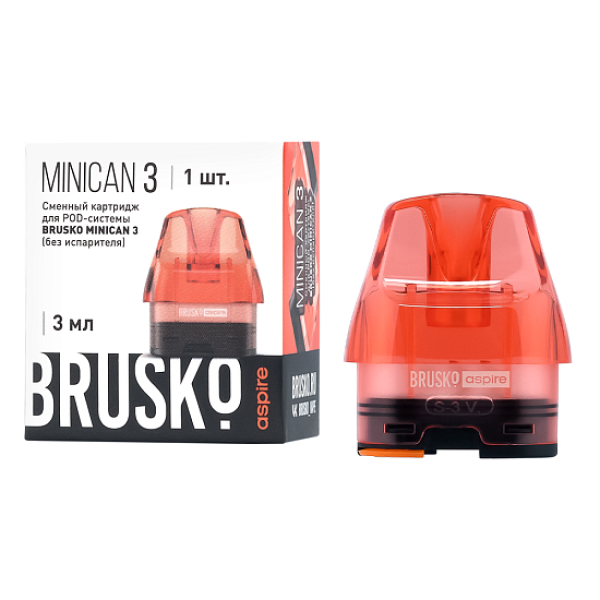 Сменный Картридж Brusko Minican 3, (Красный), 3 Мл, Упак. 1 Шт в Нарьян-Маре