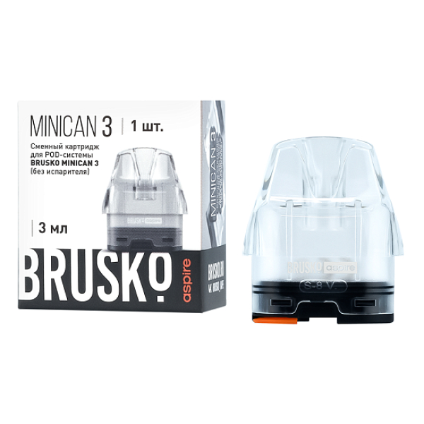 Сменный Картридж Brusko Minican 3, (Прозрачный), 3 Мл, Упак. 1 Шт в Нарьян-Маре