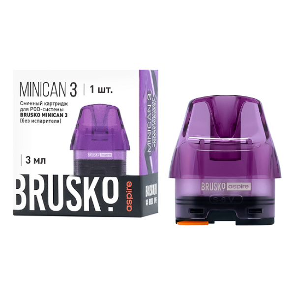 Сменный Картридж Brusko Minican 3, (Фиолетовый), 3 Мл, Упак. 1 Шт в Нарьян-Маре