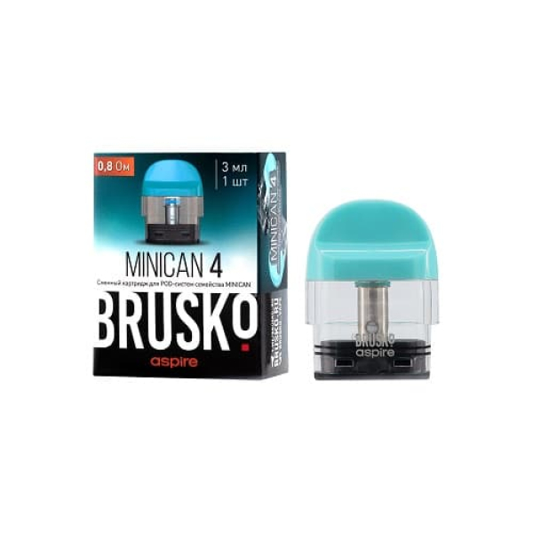 Сменный Картридж Brusko Minican 4 (3Мл) 0,8 Ом, Упак. 1 Шт голубой в Нарьян-Маре