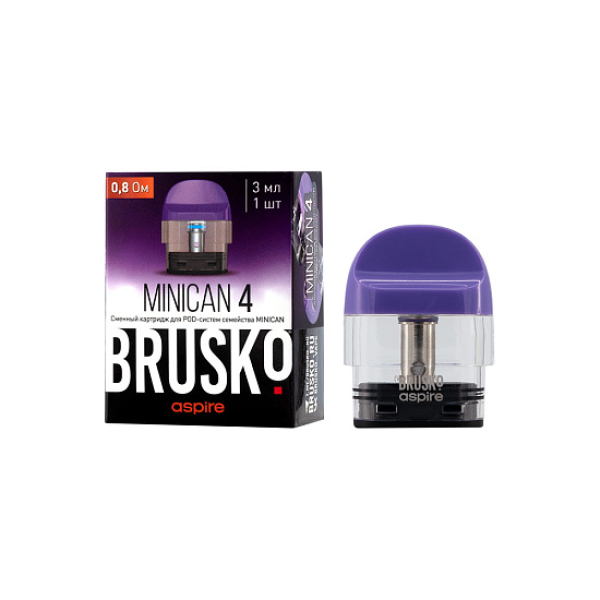 Сменный Картридж Brusko Minican 4 (3Мл) 0,8 Ом, Упак. 1 Шт синий в Нарьян-Маре