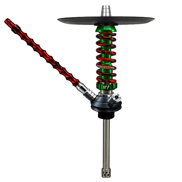 Кальян Mamay Customs Coilovers Micro Зеленый Красный Сплеш  в Нарьян-Маре