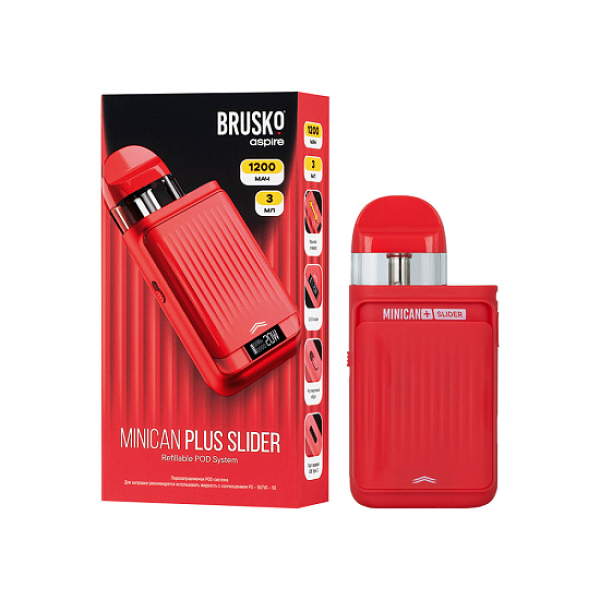 POD-система Brusko Minican Plus Slider Красный в Нарьян-Маре