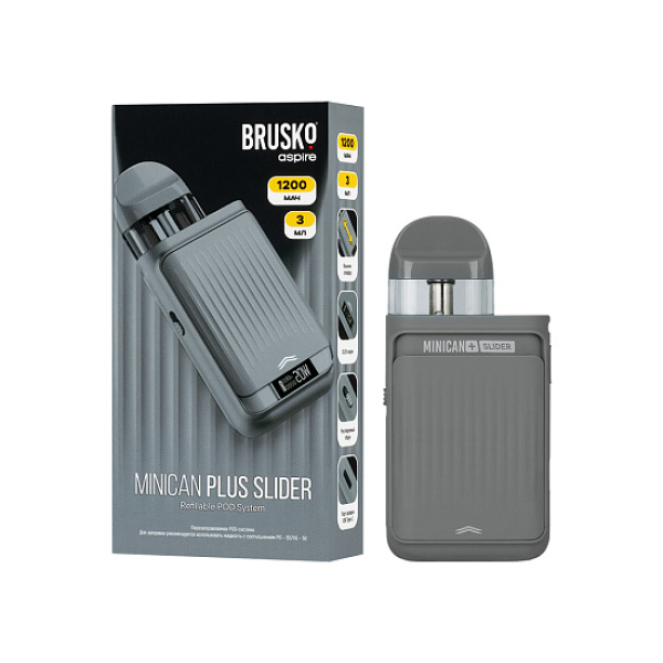 POD-система Brusko Minican Plus Slider Серый в Нарьян-Маре