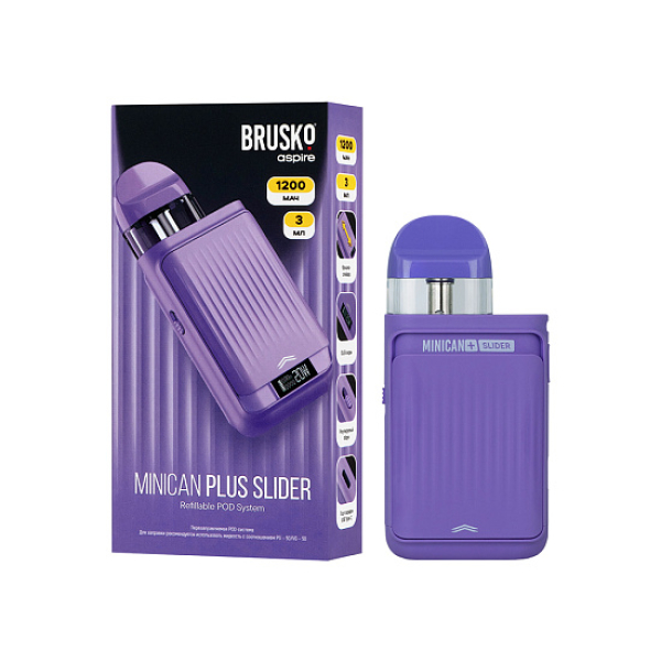 POD-система Brusko Minican Plus Slider Фиолетовый в Нарьян-Маре