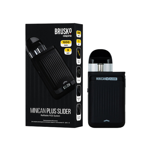 POD-система Brusko Minican Plus Slider Чёрный в Нарьян-Маре