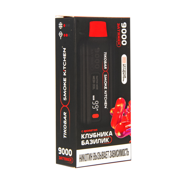 Электронка Tikobar X Smoke Kitchen Solo Клубника Базилик 9000 тяг в Нарьян-Маре