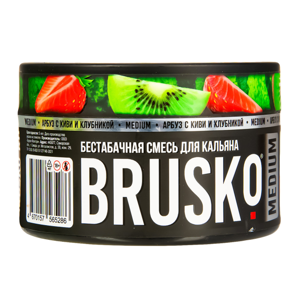 Бестабачная смесь Brusko Medium Арбуз С Киви И Клубникой 250 грамм в Нарьян-Маре