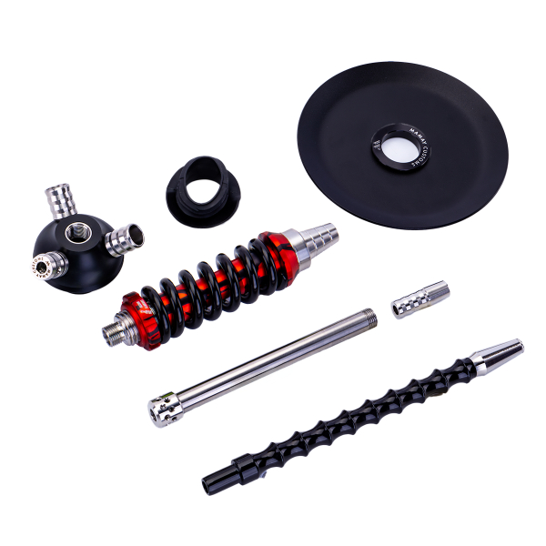 Кальян Mamay Customs Coilover Micro Чёрно Красный Сплеш в Нарьян-Маре