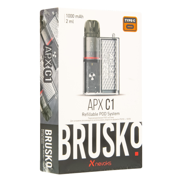 POD-система Brusko Apx C1 Серебристый Кристалл в Нарьян-Маре
