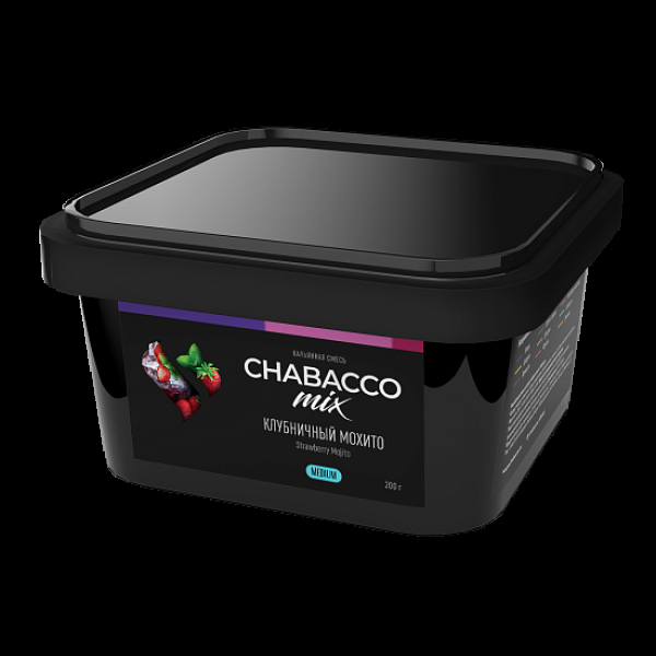 Бестабачная смесь Chabacco Mix Strawberry Mojito Клубничный Мохито  Medium 200 грамм в Нарьян-Маре