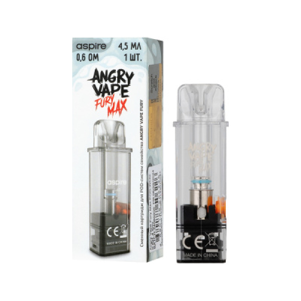 Картридж Angry Vape Fury Max Белый 45 мл 0.6 Ом ( 1 шт.) в Нарьян-Маре