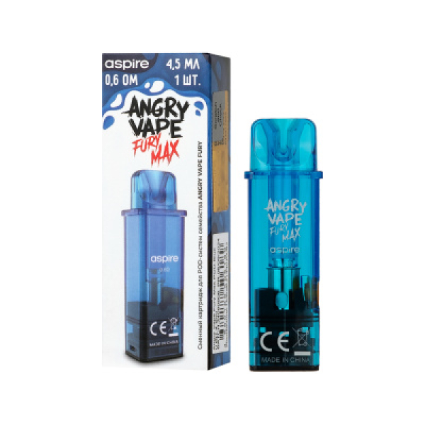Картридж Angry Vape Fury Max Синий 45 мл 0.6 Ом ( 1 шт.) в Нарьян-Маре