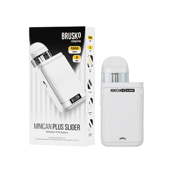 POD-система Brusko Minican      Plus Slider Белый в Нарьян-Маре