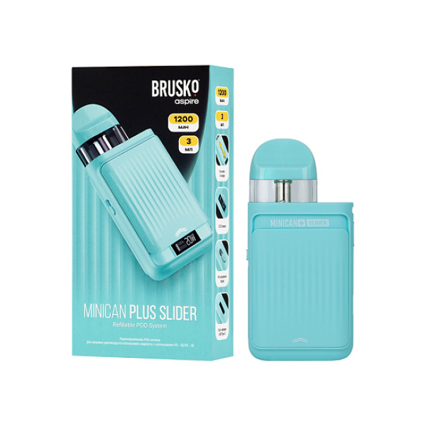 POD-система Brusko Minican      Plus Slider Бирюзовый в Нарьян-Маре