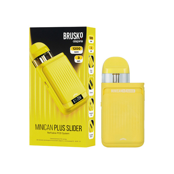 POD-система Brusko Minican      Plus Slider Жёлтый в Нарьян-Маре
